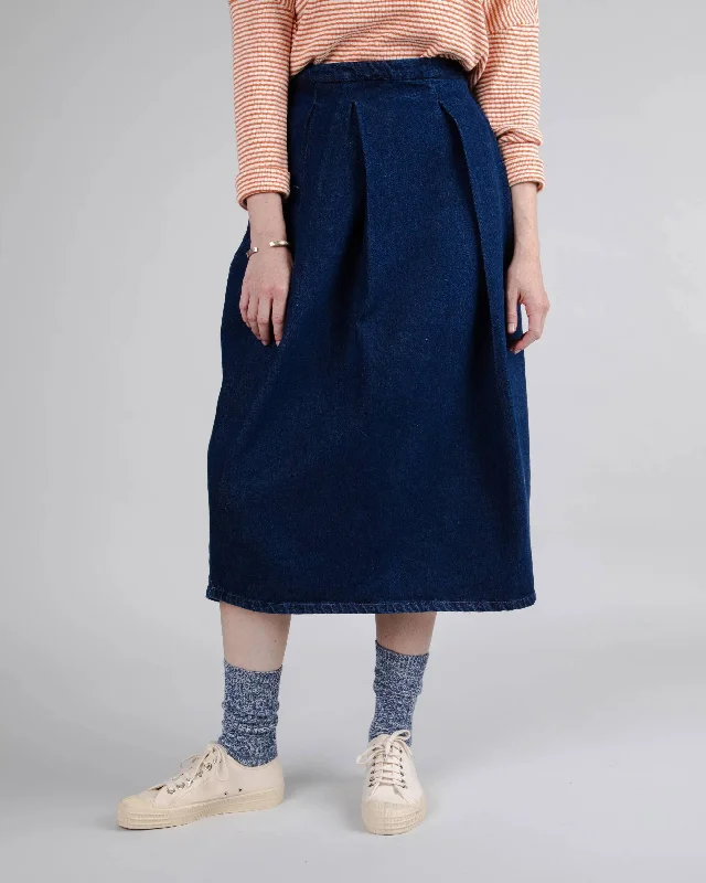 Pleated Skirt Indigo chiffon skirt lightweight