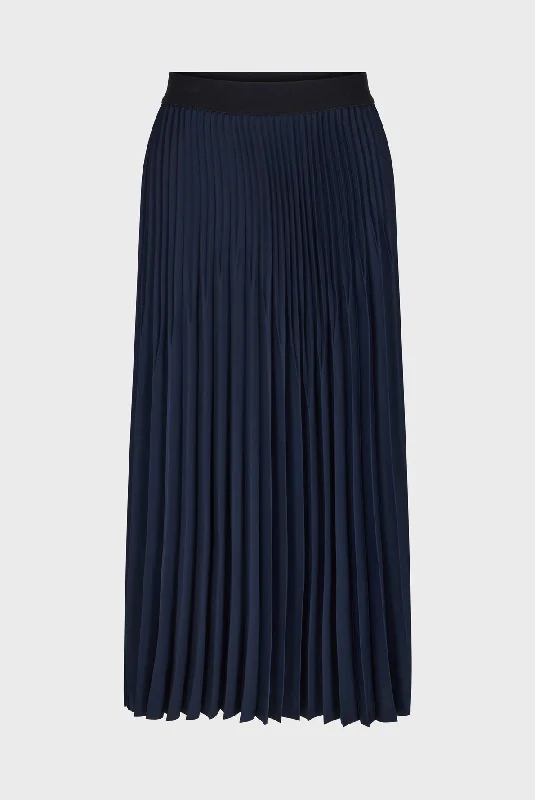 Skirt Charlene Daj11a136 Navy asymmetrical skirt cut