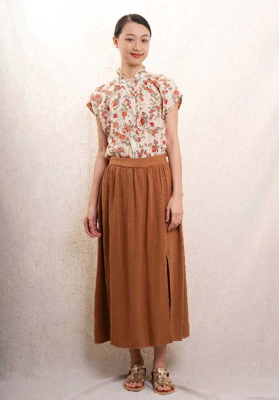 Skirt J260 Camel low waist skirt