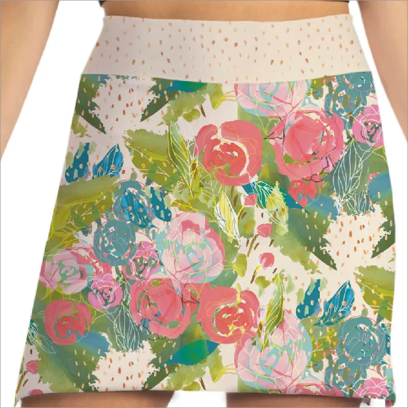 Skort Obsession A Rose is a Rose Skort 17" zip skirt side