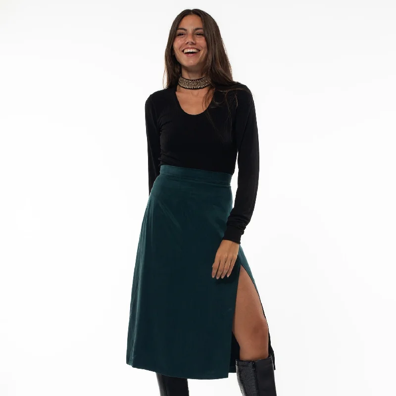 Venere Skirt - Emerald linen skirt relaxed